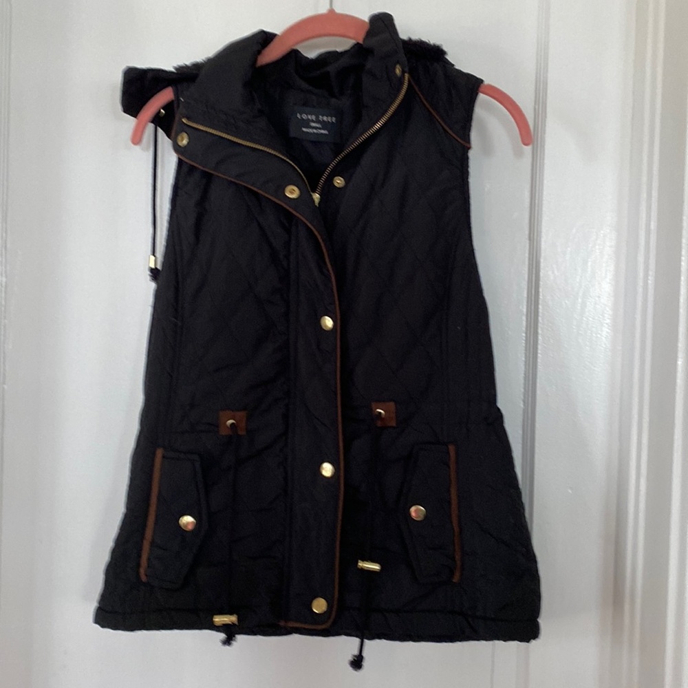 Black quilted vest
